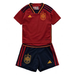 Spanien kläder Barn VM 2022 Hemmatröja Kortärmad (+ korta byxor)